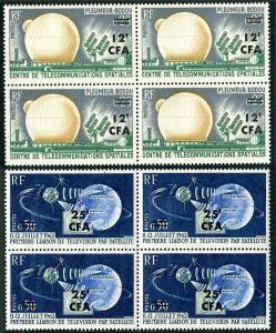 Reunion 343-344 blocks/4, MNH. Michel 423-424. Telstar satellite, 1963.