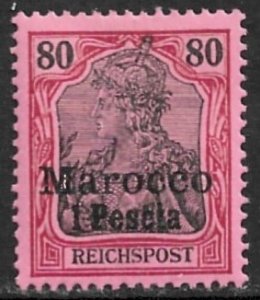 GERMANY OFFICES IN MOROCCO 1900 1p on 80pf Germania Sc 15 MH