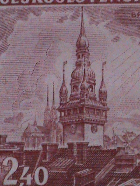 ​CEZCHOSLOVAKIA STAMP:1946 BRNO NATIONAL STAMP SHOW- OLD TOWN- IMPERF: MNH S/S