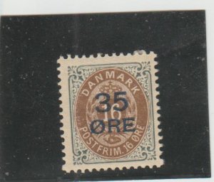 Denmark  Scott#  79  MH  (1912 Surcharged)