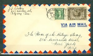 CANADA 1939 PRIVATE AIRMAIL COVER CALGARY  to US...#C2