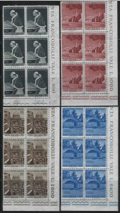 VATICAN - #375-#378 - HOLY LAND VISIT PLATE BLOCKS (1964) MNH