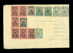 COLOMBIA 1904  Multifranking Large part cover f/ British Embassy in Bogota to UK