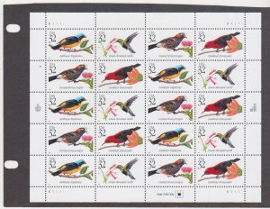 1998 US Scott #3222-3225 32c Tropical Birds Sheet of 20 MLH 1 hinge mark