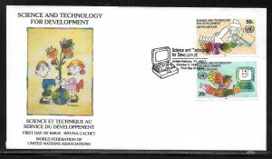 United Nations NY 611-612 Science & Technology WFUNA Cachet FDC First Day Cover