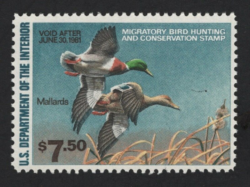 United States MINT DUCK STAMP Scott Number RW47 MVLH  F-VF -  BARNEYS