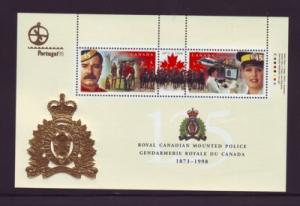 Canada Sc  1737d 1998 RCMP Portugal 98 imprint  stamp sheet mint NH