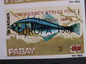 ​PABAY-1969-EUROPA-FISHES-EMERGENCY STRICK - INTERNATIONAL MAIL IMPERF PAIRS