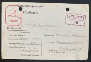 1943 Germany POW Camp PC Cover Luft Stalag 3 Airman Prisoner of War TE Blacklock