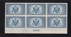 1935 Special Delivery Air Mail Sc 771 FARLEY imperf NGAI plate block (AD