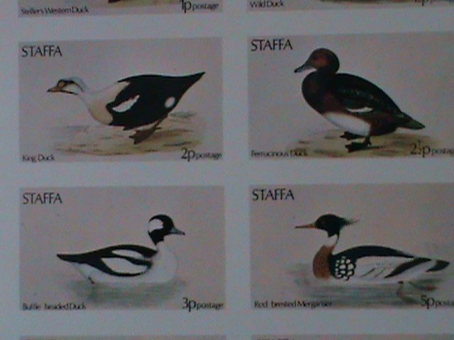 STAFFA-SCOTLAND- BEAUTIFUL LOVELY BIRDS- IMPERF-MNH-SHEET-VERY FINE-EST $12