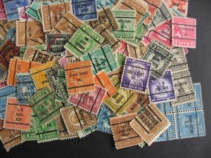 USA precancels, pre-cancels mixture (duplicates, mixed condition) of 250 