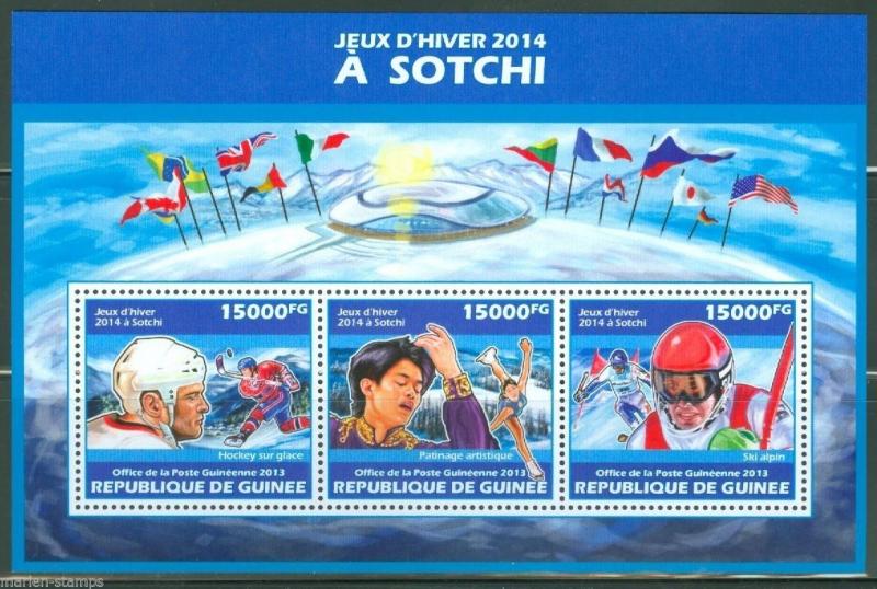 GUINEA   2014  SOCHI OLYMPIC GAMES  SHEET  MINT NH