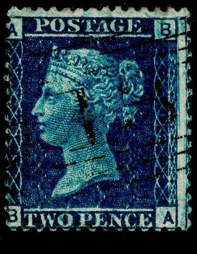 Sg45, 2d blue plate 12, good used. Cat £140. BA