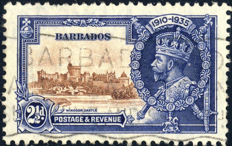 BARBADOS - 1935 - SG 243 2-1/2d KGV Silver Jubilee - Used