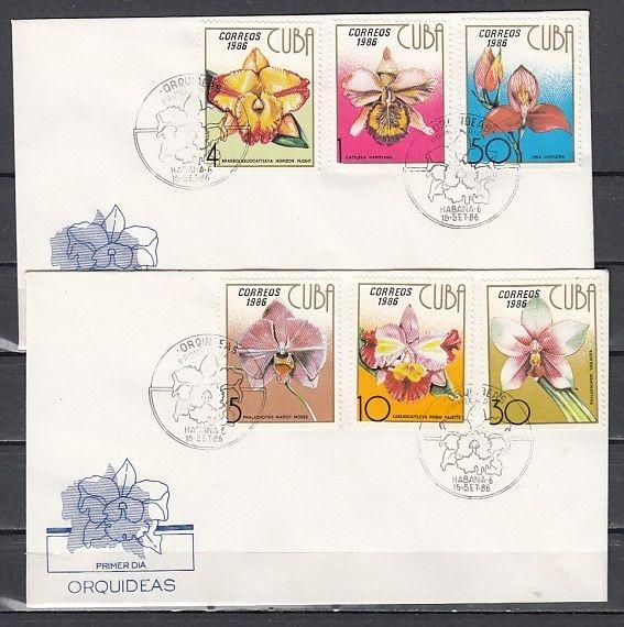 Caribbean Area, Scott cat. 2881-2886. Orchids issue. 2 First Day Covers