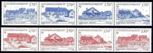 1991 St Pierre and Miquelon 611-618strip Architecture 9,00 €