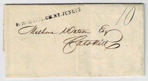 1841 Schoharie C.H., N.Y. straight line cancel in black on cover