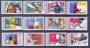 Liechtenstein 787-798 MNH 1984 Industries & Occupations Full 12 Stamp Set VF