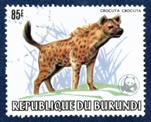 [sto687] BURUNDI 1983 Scott#601a used 85FR HYENA ANIMAL WWF