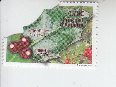 2019 Sp Andorra Holly Leaf (Scott 465) MNH