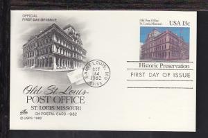 US UX97 Old St Louis Post Office 1982 Artcraft U/A FDC F849