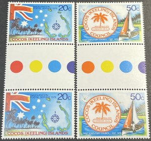 COCOS ISLANDS # 32-33-MINT NEVER/HINGED---COMPLETE SET IN GUTTER PAIRS----1979