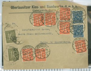 Germany  German inflation - Elsterweder - local delivery - 15 Dec 1922 - First day of rate - clipped at top right