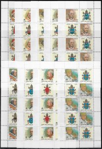 2000 Vaticano Papi 9BF MNH Sass n. 47/55