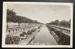 1940s Rio Grande  Brazil RPPC Postcard Cover To Pasadena CA Usa Water Channel