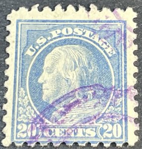 U.S.# 476-USED--SINGLE--TWENTY CENT/FRANKLIN--LIGHT ULTRA---1916(LOT11)