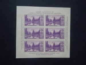 1934 #770  Mount Rainier Souvenir Sheet MNH NGAI VF CV $30 #DS1