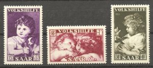 Saar,1953 Semi-Postal Set of 3, MNH, no faults 