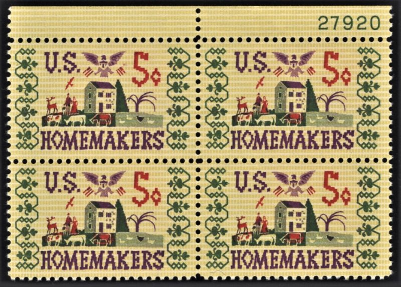 US 1253 MNH VF 5 Cent Homemakers Plate Block