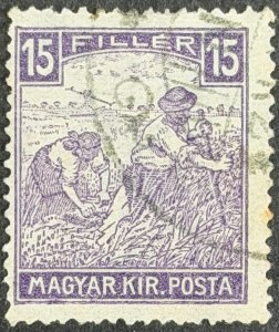 Hungary, 1916, SC#107, Harvest (White Numerals) Used, F