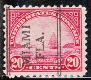 Precancel - DLE - Miami, FL PSS 241 Compound Perf  - Town and Type Issue