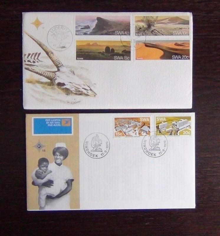 South West Africa 1975 1979 FDC x 10 Animals Birds Houses Desert Painter Fauna