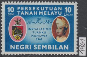 XG-AK662 MALAYA - Negri Sembilan, 1961 Tuanku Munawir MNH Set