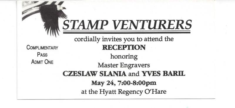 Czeslaw Slania and Yves Baril collateral. Stamp Ventures reception ticket