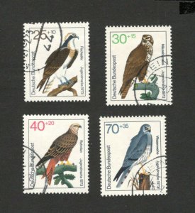 GERMANY - USED SET - BIRDS OF PREY - FAUNA, BIRDS , EAGLE- 1973. (69)