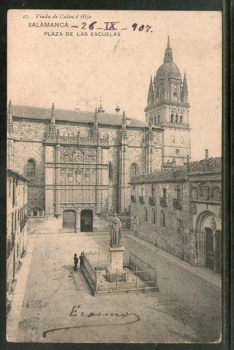 Spain 1907 Salamanca Plaza of Schools Architecture Used View Post Card # 1454...