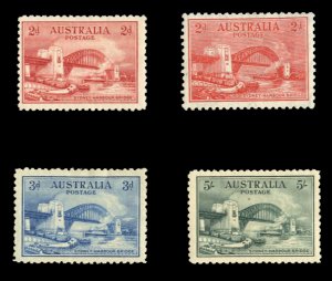 Australia #130-133 Cat$469.50, 1932 Sydney Harbor Bridge, set of four, hinged
