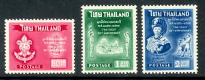 THAILAND 1961 BOY SCOUTS Anniversary Set Scott Nos. 370-372 VF Mint OG (NH)