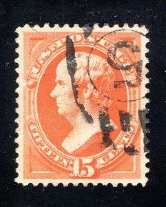 US #163   VF/XF, Used, Numeral Cancel, See Description, CV $257.50  ...  6785273