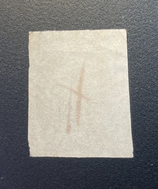 US Scott #9, used, pen cancel and tiny margin crease upper left, otherwise sound