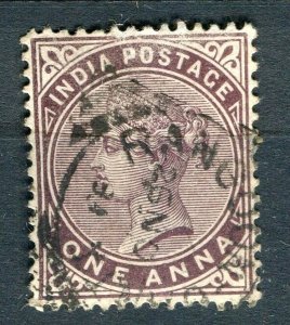 INDIA; 1890s early classic QV issue 1a. value, + fair Postmark, Rangoon