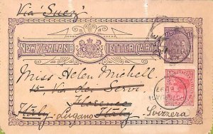 ac6686 - NEW ZEALAND - POSTAL HISTORY - STATIONERY Letter Card to ITALY 1897