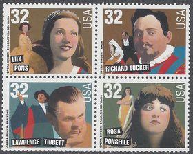 #3154-3157 32c Opera Singers Block/4 1997 Mint NH