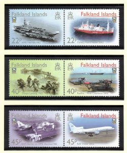 FALKLAND ISLANDS 2002 War 20th Anniversary; Scott 809-11, 926a-930a; MNH