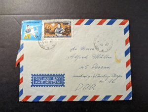 1972 Vietnam Airmail Cover Hanoi to Dessau DDR Germany Ludwig Wurdig Stabe